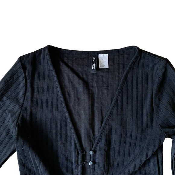 H&M Small long sleeve buttoned ribbed mob wife academia twee fairy whimsigoth - Picture 3 of 7